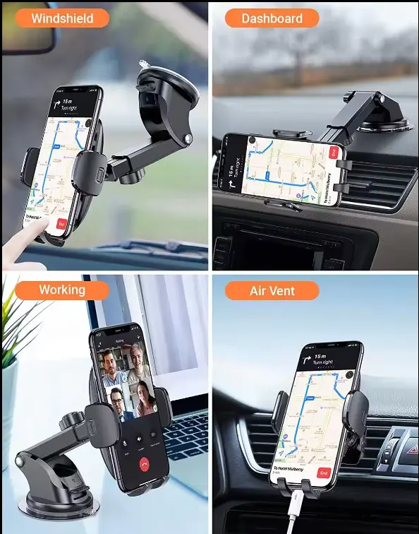 Heavy-Duty No-Slip Car Phone Mount – 360° Rotation